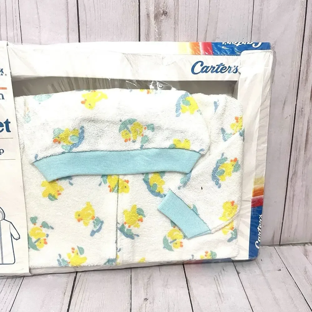 Vintage Carter’s Baby After Bath Coverup 100% Cotton Ducks Print NOS 18 Lbs
